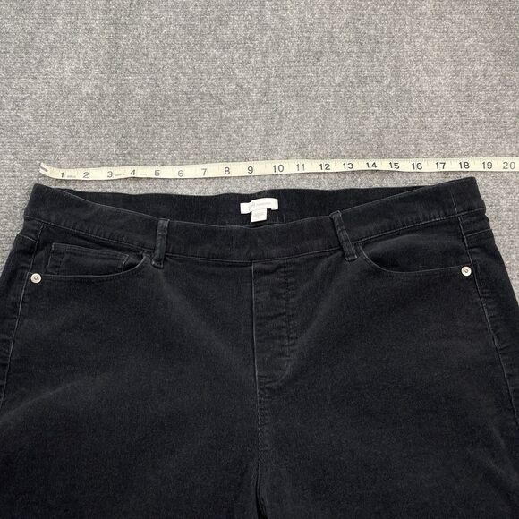 J Jill Corduroy Pants Womens Size Large Black Stretch Slim Leg Pull On 5 Pocket - Picture 5 of 8